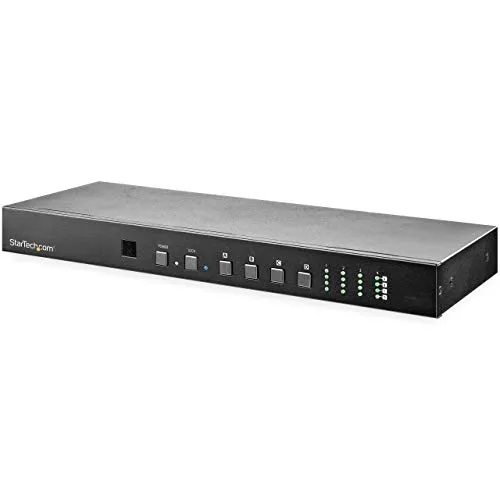 StarTech.com Matrice Switch HDMI 4x4 con controllo Audio e Ethernet - Switch Video HDMI 4K 60Hz - Splitter HDMI 2.0 montabile a rack con telecomando (VS424HD4K60)