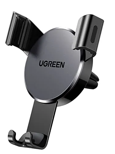 UGREEN Supporto Telefono da Auto Gravità, Porta Cellulare Auto Bocchette d'Aria, Porta Telefono Auto Compatibile con iPhone 15 14 13 Plus Pro Max, Galaxy S23 S22 A14, Redmi note 12 pro, ecc. Nero