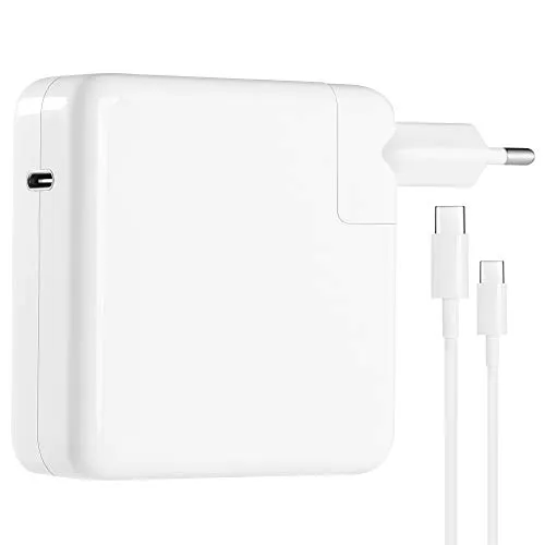 Caricabatterie Mac 87W Adattatore di alimentazione USB-C compatibile con Macbook Pro 13 15 2019 Caricatore di fulmine Tipo C PD Nuovo caricatore Macbook Air 2018.