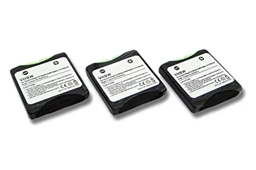 vhbw 3x Batteria 600mAh (2.4V) compatibile con Telefono Cordless Funkwerk FC1 sostituisce 4999046235, NTTQ49MAE6.