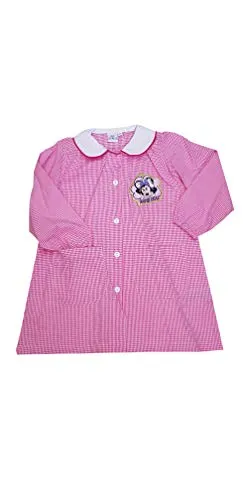 Disney GREMBIULE MINNIE SCUOLA MATERNA QUADRI ROSA ASILO PER BAMBINA (ART. HS6069) (QUADRI ROSA, 60-5 ANNI)