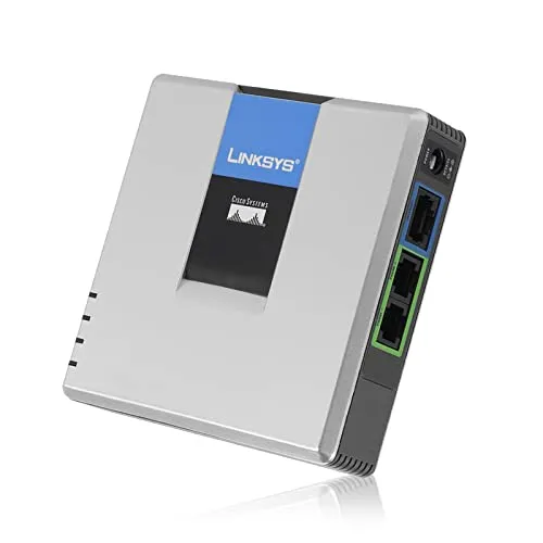 Eboxer VOIP Gateway 2 Porte Sip V2 Protocollo Adattatore telefonico per Internet con Cavo di Rete per Linksys PAP2T (Spina Europea)(EU)