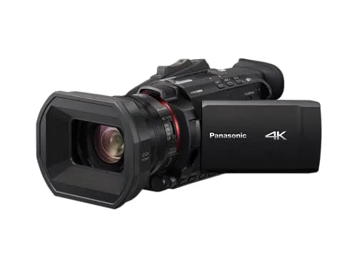 Panasonic HC-X1500E Videocamera 4k/60p, Schermo 3.5", Controllo Wireless, Sistema Stabilizzazione Hybrid 5 assi, Grandangolo da 25mm, 2 Ghiere Manuali, Batteria Lunga Durata, Nero