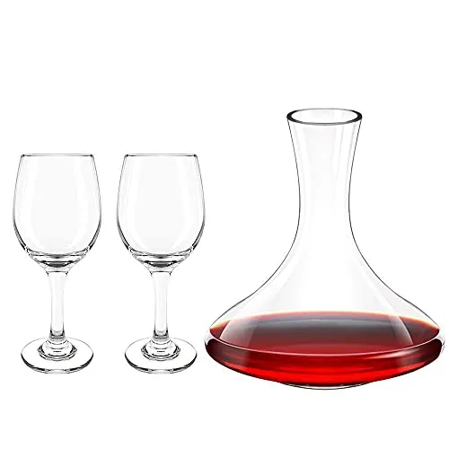 Almagic Red Wine Decanter con 2 bicchieri, confezione regalo da 3