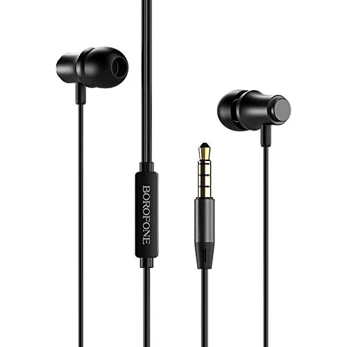 BOROFONE BM29 - Auricolari in-ear con microfono integrato, tasto multifunzione, colore: Nero