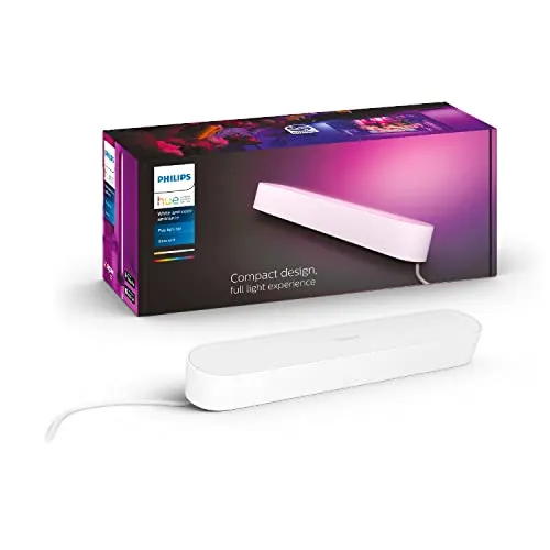 Philips Hue White and Color Ambiance Lampada da Tavolo LED Smart Play , Unità Base con Alimentatore Incluso, 1 pezzo, Bianco