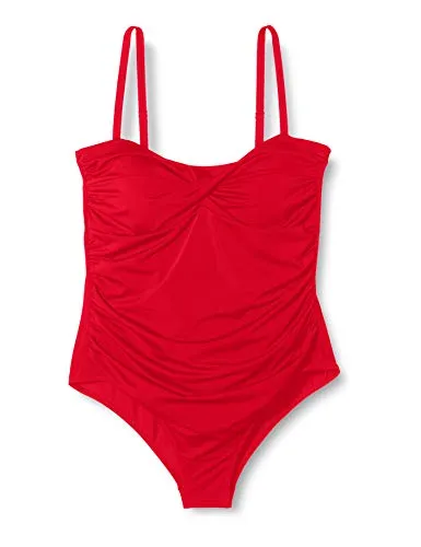 Marchio Amazon - Iris & Lilly Costume da Bagno Contenitivo Donna, Rosso (Red), L, Label: L