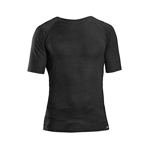 GripGrab Merino Polyfiber Kurzärmeliges Unterhemd, Intimo Unisex, Nero, XL
