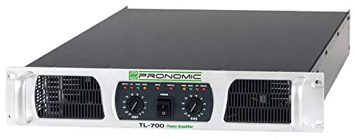 Amplificatore di potenza Pronomic TL-700 - Amplificatore di potenza stereo con 2x 1600 Watt a 2 Ohm - Controllo della temperatura della ventola - Modalità parallela, stereo e a ponte - Classe H