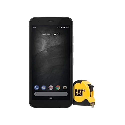 CAT Smartphone S52 (display HD+ da 14,35 cm (5,65 pollici), 64 GB di memoria interna e 4 GB di RAM, Dual-SIM, Android 9 (aggiornamento a 10)) Edizione incl. nastro di misurazione - Nero