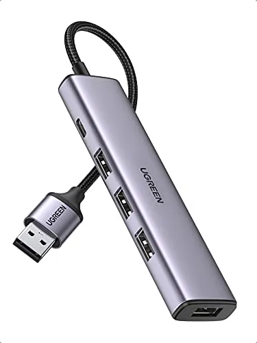 UGREEN Hub USB 3.0, Adattatore USB con 4 Porte USB 3.0, Distributore USB con Porta USB C Compatibile con PS4, MacBook, Surface Pro, iMac, Mac Mini, XPS 15 ed Altri Dispositivi USB A