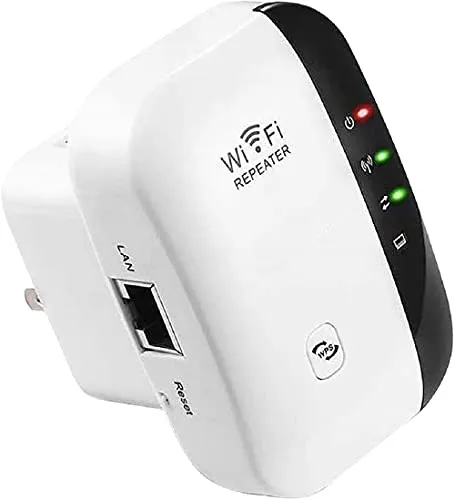 Ripetitore 300Mbps WiFi Range Extender, Amplificatore Signal Booster Supporta Ripetitore/AP, Rete 2.4G con Antenne Integrate Porta LAN