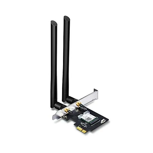 Tp-Link Scheda Di Rete Wi-Fi Con Bluetooth 4.2, Ac1200 5G + 2.4G Wi-Fi Gigabit Scheda Pc Wifi, Chipset Inter Ac7265, Win 10/8.1/8/7 (Archer T5E), Nero, ‎8.32 x 12.08 x 2.15 cm 230 grammi