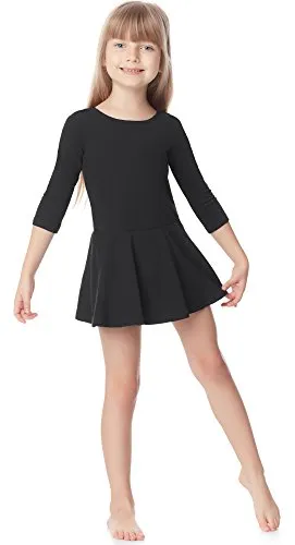 Merry Style Body Vestitino Ballerina Bambina e Ragazza MS10-137(Nero, 110)