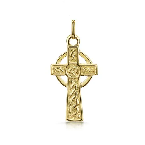 Amberta Ciondolo a forma di Croce Unisex in Oro Giallo 9 Carati: Croce Celtica