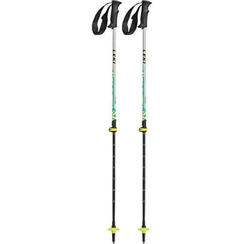 LEKI Vario XS Speed Lock - Bastoncini da trekking, grigio/ciano/giallo fluo/nero