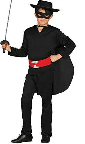 Costume da Zorro Mascherato per Bambino S1-(5/6 Anni)
