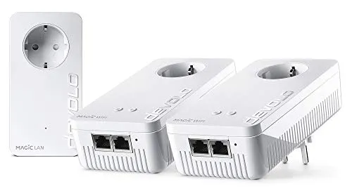 devolo Adattatore WLAN Powerline Magic 1 WiFi Multiroom Kit – fino a 1.200 Mbit/s, rete WLAN, presa Powerlan WLAN, 2 connettori LAN, dLAN 2.0, bianco