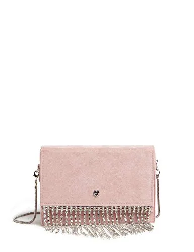 Motivi : Borsa a cofanetto con frange di strass Rosa 02 (Italian Size)