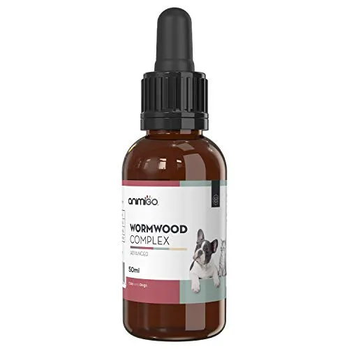 Vermifugo per Cani - Gatti - Formato Conveniente (1-2 Anni) Igiene Intestino Animali Domestici - Integratore Naturale Anti Vermi Contro Ascaridi, Acari, Ancilostomi - Assenzio e Aglio - 50ml Gocce