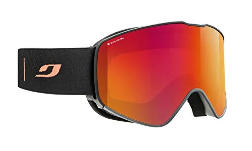 Julbo Alpha - Maschera da sci da uomo, con schermo polarizzante, colore: Nero/Arancione, XL