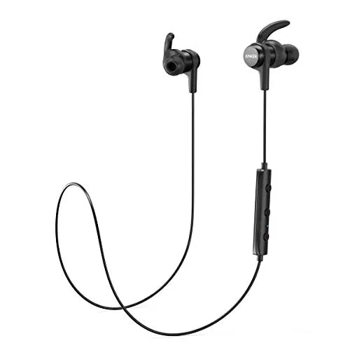 Anker - Cuffie Bluetooth SoundBuds Flow in Ear, magnetiche, con Classe di Protezione all'Acqua IPX5/7 Ore, Tempo di Gioco/Microfono, leggerissime, per iPhone, iPad, Samsung, Nexus, HTC e Altri