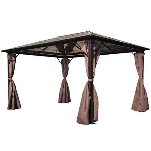 vidaXL Gazebo in Alluminio da Giardino Tenda Marrone 400x300cm Tendone Chiosco