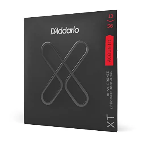 D'Addario XTABR1356, XT Corde in Bronzo 80/20 per Chitarra Acustica, Scalatura Media, 13-56