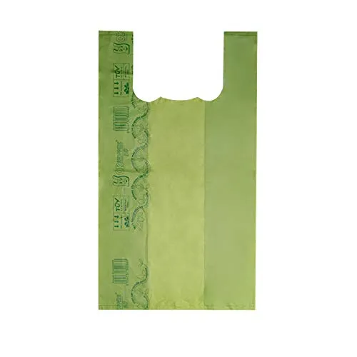 VIRSUS 4 kg Buste Shopper biodegradabili compostabili Formato 35x65cm 35+20x65, Peso Busta 22 gr, Shoppers di Colore Verde Sacchetti biodegradabili per la Spesa, Circa 180 Buste