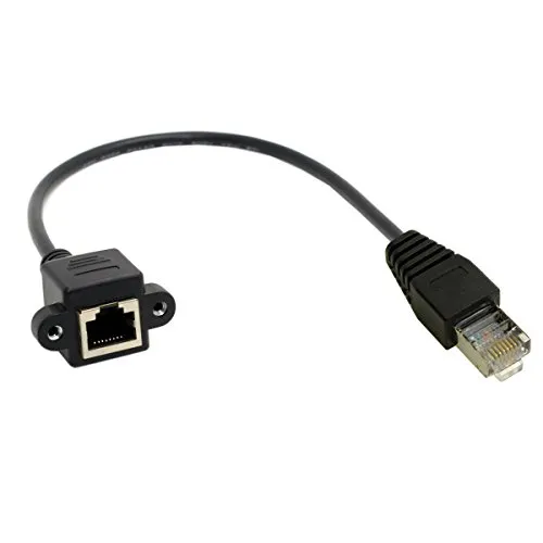 Cablecc - Adattatore per cavo di rete/Lan Ethernet, tipo 30cm/FTP/STP/UTP, Cat 8P8C, da maschio a femmina, con fori per montaggio a pannello
