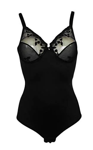 Clara Body Contenitivo Modellante Modello Sonia con Ferretto Nero (Nero, 7 Coppa C)