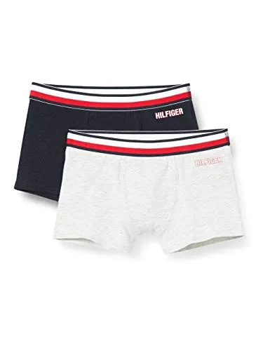 Tommy Hilfiger 2p Trunk Intimo, Grigio Chiaro Htr/Desert Sky Htr, 14-16 Bambino