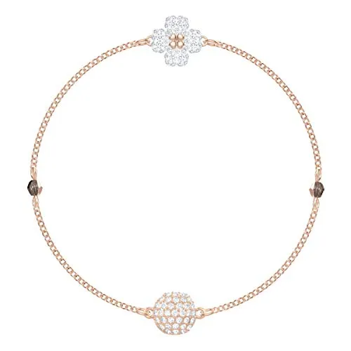 Swarovski Remix Collection Clover Strand, Bianco, Placcato Oro Rosa