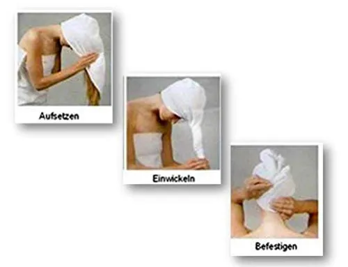 Asciugamano turbante per la cura dei capelli, massaggiante, sauna, spa, 4 pezzi