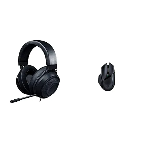 Razer Kraken, Gaming Headset, Le Cuffie Cablate Per Il Gaming Multipiattaforma Per Pc & Basilisk X Hyperspeed Mouse Da Gaming Wireless Con Tecnologia Hyperspeed, Sensore Ottico 5G