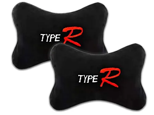 CARALL 2 Pezzi Cuscino Sedia Gaming,Cuscini Poggiatesta Auto,Cuscini da viaggio,Per Poggiatesta e Collo (NERO TYPE R)