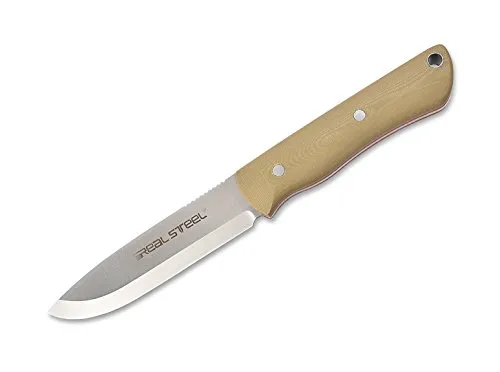 Real Steel Messer Bushcraft 10.5 Cm, Coltello Bush Craft Coyote Unisex Adulto, Beige, 21.9 cm