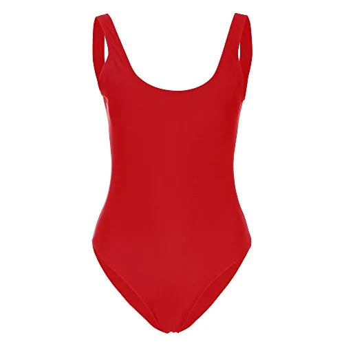 UN con un taglio elastico vestito retrò per costumi da bagno a basso costo, pezzo di alta qualità, costume da bagno da donna, costume da bagno Baywatch rosso, Colore: rosso, S