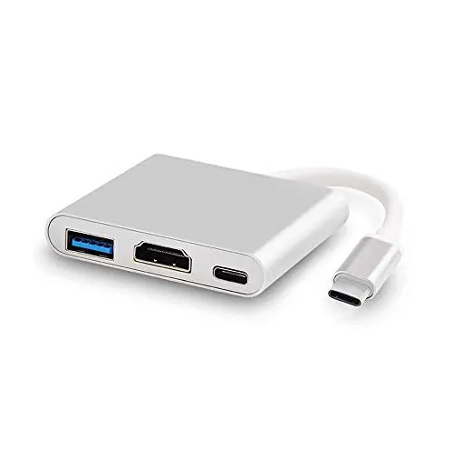 DEMKICO Adattatore da USB C a HDMI 4K, adattatore da tipo C a HDMI cavo con porta USB 3.0, porta di ricarica PD Type-C compatibile con MacBook/iMac/iPad Pro/Samsung Galaxy S8/S9/ChromeBook