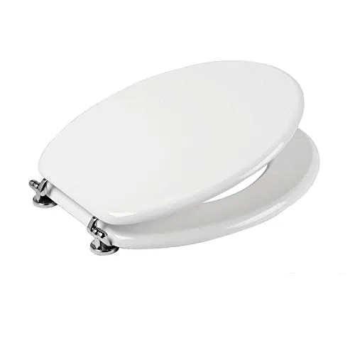 Copriwater Universale Copri WC MDF Coprivaso Sedile Bianco Per Tazza WC, 45 x 36 cm