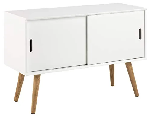 AC Design Furniture 60602 Credenza Mariela, Ante 2 Pezzi, Legno, Bianco, 100 x 38 x 69,5 cm