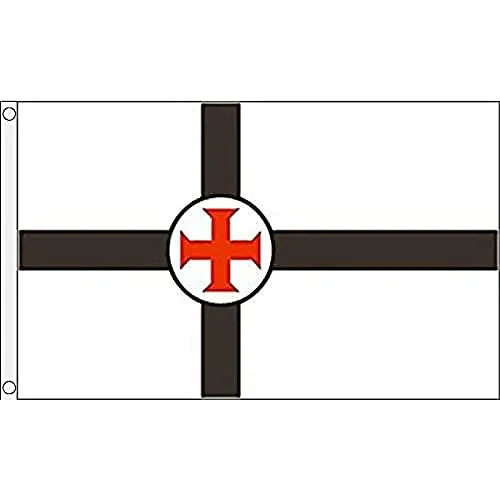 AZ FLAG Bandiera società SEGRETA Templari Ordine del Tempio 150x90cm - Bandiera GONFALONE BAUSSANT 90 x 150 cm