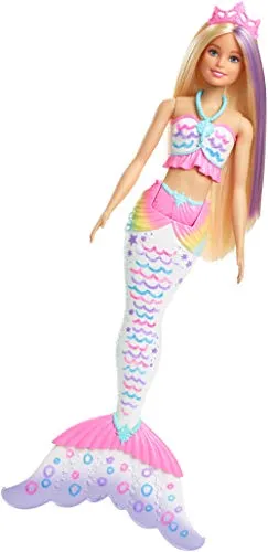 Barbie- Dreamtopia Crayola Bambola Sirena con Abito e Coda Colorabili, Giocattolo per Bambini 3+ Anni, GCG67