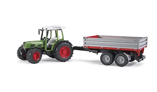 bruder 02104 - Fendt 209 S con veicoli con rimorchio ribaltabile, trattore, rimorchio ribaltabile, rimorchio per trasporto, dumper