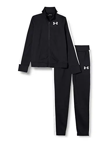 Under Armour Knit, Tuta Sportiva Bambina, Black/White/White (002), YLG