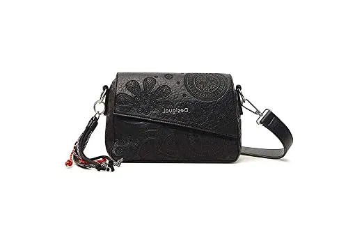 Desigual Bols_Deja VU Phuket Mini, Borsa a Mano Donna, Nero, Taglia Unica