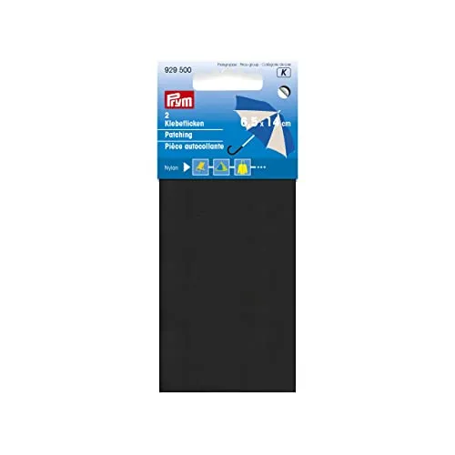 Prym Toppa Autoadesiva, Nylon, Nero, 10 x 18 cm, 1 Pezzo