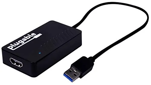 Adattatore Video Grafico Plugable USB 3.0 a HDMI 4K UHD (Ultra-High-Definition) per Monitor Multipli fino a 3840x2160 (Supporta Windows 10, 8.1, 8, 7)