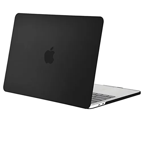 MOSISO Custodia Rigida Compatibile con MacBook Pro 15 Pollici A1990/A1707 con Touch Bar/ID 2019/2018/2017/2016, Plastica Case Cover Copertina Duro Caso, Nero