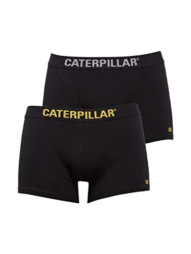 Caterpillar - Boxer da uomo, abbigliamento da lavoro, confezione doppia Nero M